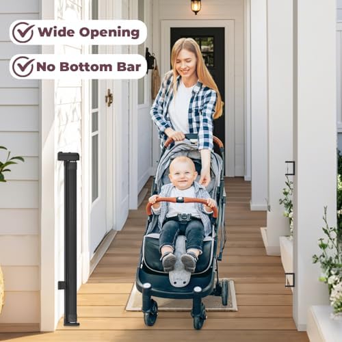 76" Retractable Baby Gates Extra Wide, Mesh Long Dog Gate for Deck - Image 5