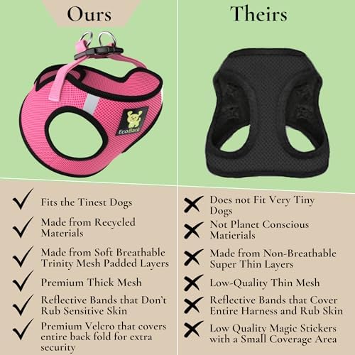 EcoBark Step in Dog Harness, Soft Mesh, Bubblegum Pink, Medium, No Choke - Image 3