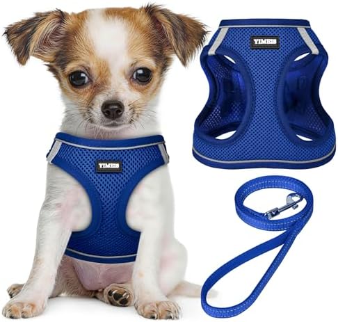 No Pull Dog Puppy Harness and Leash Set Reflective Mesh Vest Small by YIMEIS
