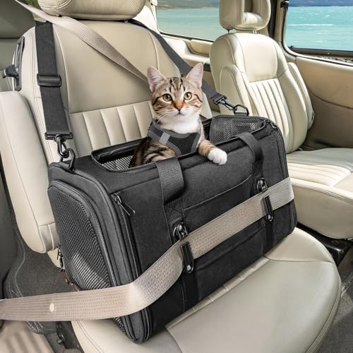 PETSFIT Cat Carrier Soft with Patented Safety Buckles, Safe for Car Travel by Petsfit