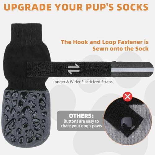 KOOLTAIL Anti Slip Dog Socks to Prevent Licking Paws, Dog Shoes for Hot Pavement, Reflective Traction Control Booties, Dog Boots & Paw Protector for Hardwood Floors, Small Medium Large Senior Dogs - Image 4