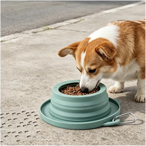 Spill Proof Dog Water Bowl for Car Road Trip, Collapsible Pet Travel Bowl - Image 2
