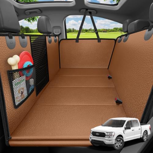 URPOWER PU Leather Hard Bottom Dog Seat Cover for Full-Size Truck Back Seat by URPOWER