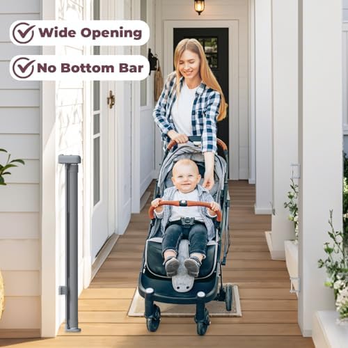 76" Retractable Baby Gates Extra Wide, Mesh Long Dog Gate for Deck - Image 5