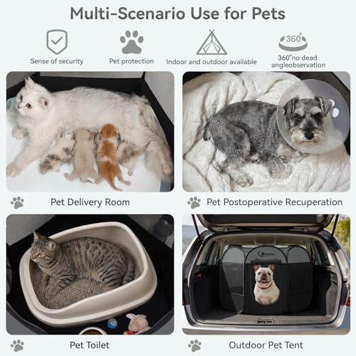 Siedihit Dog Cat Playpen, Puppy Pet Playpen Indoor for Dog Crate Tent - Image 4