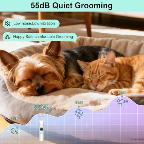 TBTeek Dog Grooming Clippers Kit Cordless Dog Trimmer for Small Dog Pet - Image 3