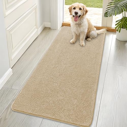 OLANLY Dog Door Mat for Muddy Paws 70x35, Super Absorbent Chenille Mud Mat by OLANLY