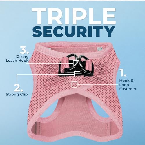 Best Pet Supplies Voyager Step-in Air All Weather Mesh Harness and Reflective Dog 5ft Leash Combo with Neoprene Handle, for Small, Medium and Large Breed Puppies - Pink, Medium - Image 2
