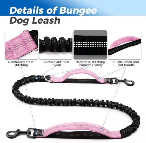 Hands Free Dog Leash with Dog Walking Fanny Pack, Pink - Image 4