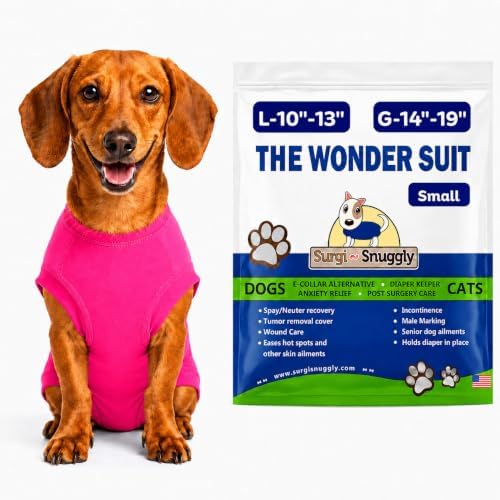 Surgi Snuggly Dog Surgery Recovery Suit, Cone Alternative, Spay/Neuter S by Surgi%7ESnuggly