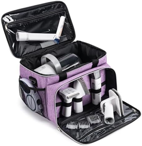 Dog Grooming Vacuum Bag, Pet Grooming Kit Bag Perfect for Dog Hair Vacuum & Grooming Tool Kit Accessories- Purple by BABEYER