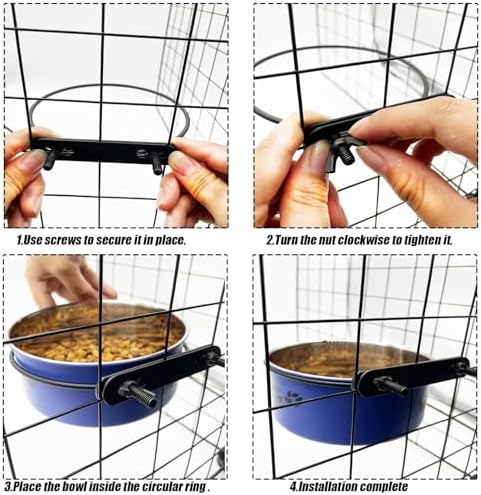 2Pcs Dog Crate Water Food Bowls No Spill Stainless Kennel Bowls 25 & 34 OZ - Image 4