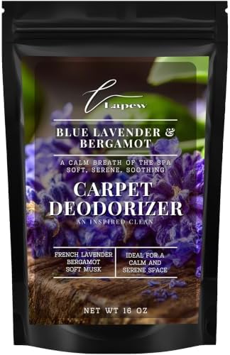 Lapew Blue Lavender & Bergamot Carpet Deodorizer Powder - Pet Safe Freshener for Vacuuming | Scented Odor Eliminator for Home | 16 oz by Lapew