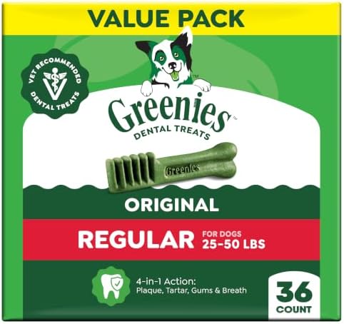 Greenies Regular Dental Dog Treats, Original Chicken Flavor, 36 Count by GREENIES