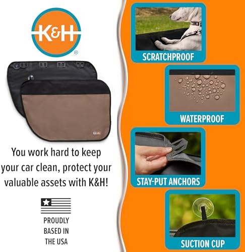 K&H Pet Products Car Door Protector for Dogs, 2 Pack Waterproof Interior Pet Car Door Protector from Dog Scratching, Stay Put Cover Design, Fits Most Vehicles, Washable - 27 x 19in Tan (Pack of 6) - Image 3