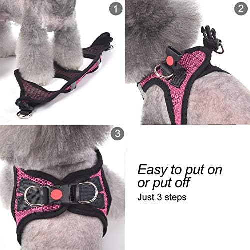 Dog Harness Step-in Breathable Puppy Cat Vest, Small, Red - Image 5