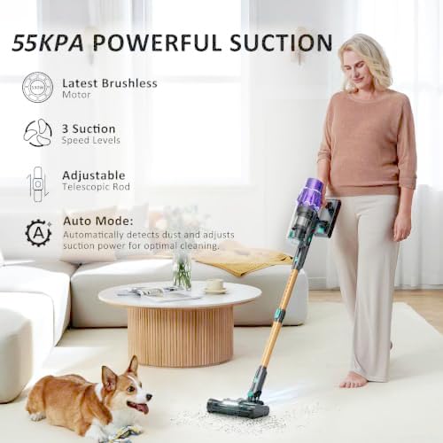 Cordless Vacuum Cleaner, 55KPA Powerful Stick Vacuum for Home, 70Min - Image 3