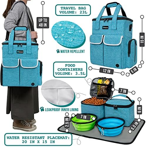 PetAmi Dog Travel Bag Organizer, Pet Supplies Diaper Tote, Navy Blue - Image 2