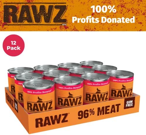 Rawz 96% Meat Canned Wet Food for Dogs 12 Pack/ 12.5 oz. Cans (Lamb/Lamb Liver) - Image 3