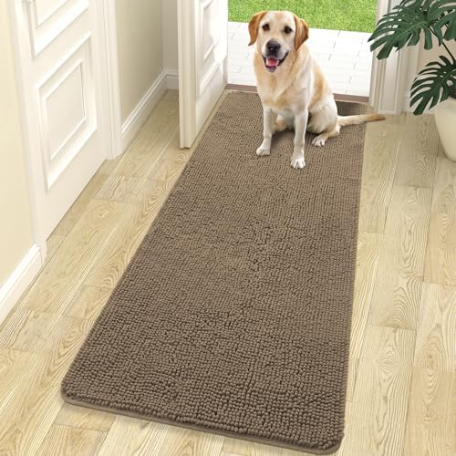 OLANLY Dog Door Mat for Muddy Paws 70x24, Super Absorbent Chenille Mud Mat by OLANLY