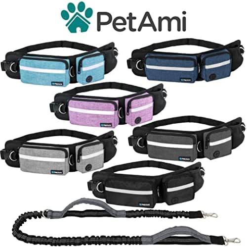PetAmi Hands Free Dog Leash with Waist Running Belt Bag, Single (Purple) - Image 7