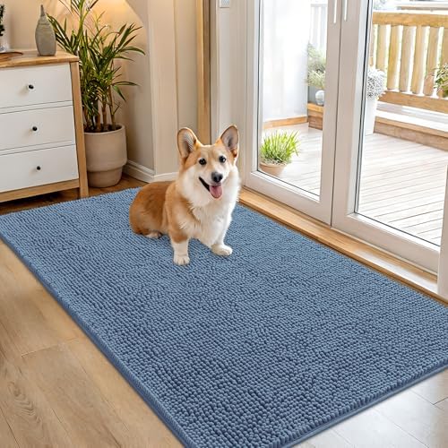 OLANLY Dog Door Mat for Muddy Paws 54x32, Super Absorbent Chenille Mud Mat by OLANLY