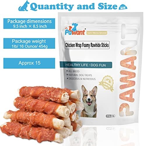 Dog Treats Chicken Wrapped Rawhide Rolls Healthy Dog Chews Long Lasting1 lb/454g (Pack of 2) - Image 4