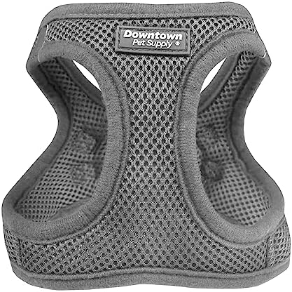 Downtown Pet Supply Step in Dog Harness No Pull, X-Large, Light Gray - Adjustable Harness with Padded Mesh Fabric and Reflective Trim - Buckle Strap Harness for Dogs by DowntownPetSupply