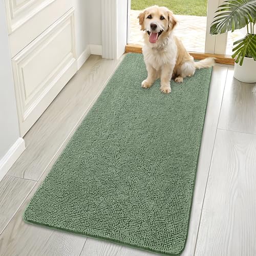 OLANLY Dog Door Mat for Muddy Paws 70x35, Super Absorbent Chenille Mud Mat by OLANLY