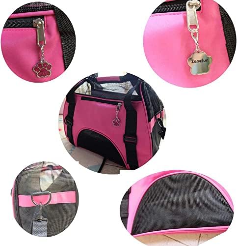 ZaneSun Cat Carrier,Soft-Sided Pet Travel Carrier for Cats,Dogs Puppy Comfort Portable Foldable Pet Bag Airline Approved (Small Rosered) - Image 5