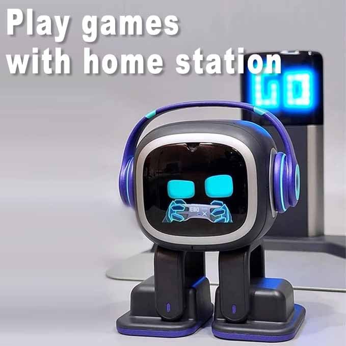 EMOPET AI Desk Robot Companion - ChatGPT Enabled with Voice Commands & Dance Feature, Interactive Robot Pet with Personality, Comes with Charging Home Station - Image 2