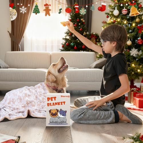 Stuffed Beige Premium Soft Dog Blankets for Large Dogs, Calming Indoor Cat Blanket Washable for Bed Couch Protection, Dog Essentials 42 * 65 inches - Image 7