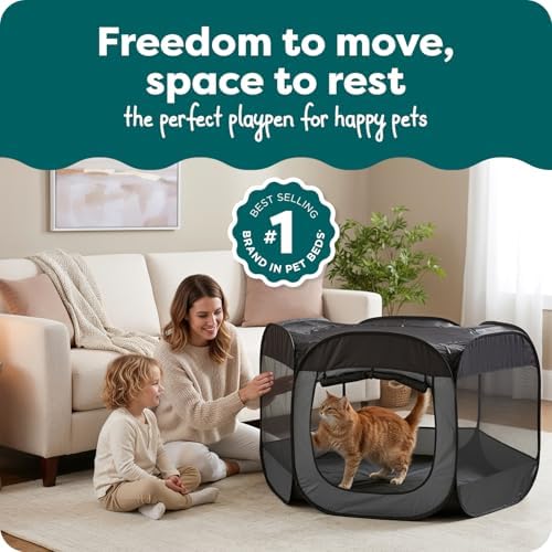 FurHaven Portable Pet Playpen for Dogs & Cats,Extra Large Indoor Kitten Playpen -Mesh Sides,Foldable Dog-Playpen for Small Dogs,Pop Up Travel Dog Pen,X-Large,Pet Crate with Mesh Sides,Gray,(Pack of 2) - Image 2