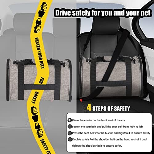 Small Animals Cat Carrying Case Pet Carrier Airline Approved, Protable and Breathable Pet Travel Carrier Removable Fleece Pad Collapsible Cat Carrier Dog Carrier Small Cats Dogs(15 * 10 * 10) - Image 4