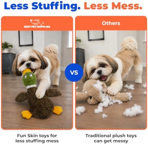 Best Pet Supplies 2-in-1 Fun Skin Stuffless Dog Toy - Wild Duck, Medium - Image 5