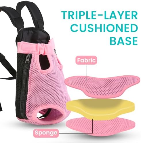 Mosago Dog Backpack Carrier, Front Chest Carrier for Small Dogs, Pink, M - Image 4