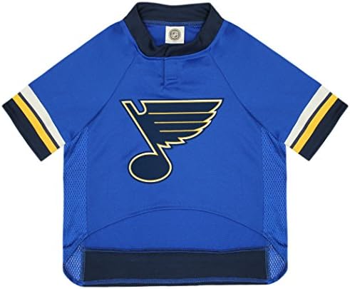 NHL St.Louis Blues Jersey for Dogs & Cats, Large. - Let Your Pet Be A Real NHL Fan! by PETSFIRST