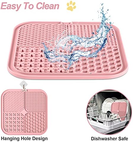LUKITO Lick Mat for Dogs & Cats 2 Pack with Suction Cups, Dog Lick Mat for Anxiety Relief, Dog Toys to Keep Them Busy, Peanut Butter Lick Pads for Boredom Reducer, Perfect for Bathing Grooming - Image 4