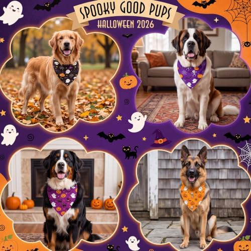 Weewooday 50 Pcs Halloween Dog Bandanas Bulk for Charm Large Pets - Image 4