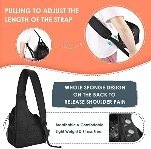 SlowTon Dog Sling Carrier, Hands Free Hard Bottom for Small Dogs up to 11lb - Image 4