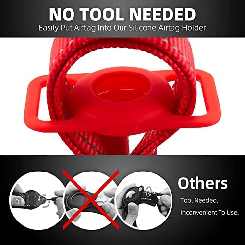 Dog Collar, Compatible with AirTag, Nylon Pet Kitten Puppy Collar for Small Dogs, Red,XS: 8''-12'' Neck - Image 6