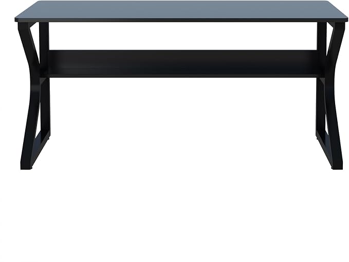 OSCHF 47.3-Inch Writing Desk with Storage Shelf, Black | Space-saving, Single-Person Workstation, Modern Study Gaming Computer Desk, Suitable for Home Office, Bedroom and Dorms - Image 5