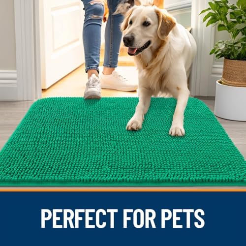 OLANLY Dog Door Mat for Muddy Paws 30x20, Super Absorbent Chenille Mud Mat - Image 6