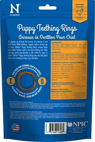 N-Bone Grain-Free Puppy Teething Rings, Chicken Flavor, Natural Puppy Teething Chews, Helps Soothe Teething Gums, Calcium Enriched, 6 Rings - Image 2