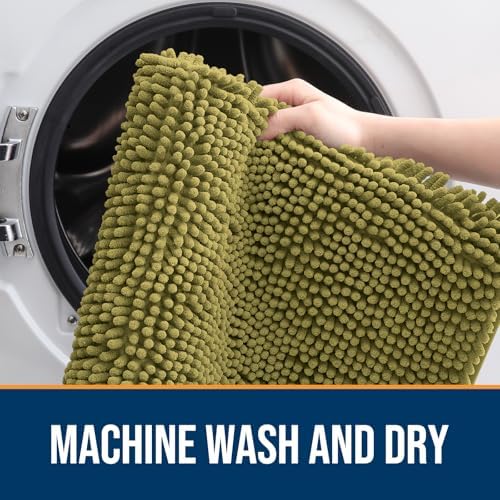 OLANLY Dog Door Mat for Muddy Paws 47x32, Super Absorbent Chenille Mud Mat - Image 5
