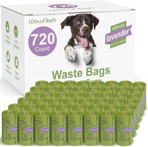 720 Count Lavender Scented 13” x 9” Dog Poop Bags Rolls by Wowflash