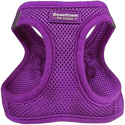 Downtown Pet Supply Step-in Dog Harness – No Pull, Adjustable Padded Mesh with Reflective Trim, Secure Buckle Strap – Comfortable & Breathable Small Dog Harness, Medium, Purple by DowntownPetSupply