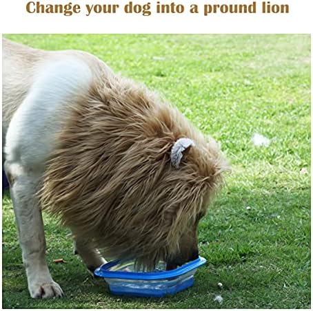 Onmygogo Lion Mane Wig for Dogs with Ears, Funny Pet Costumes for Halloween Christmas - Image 6