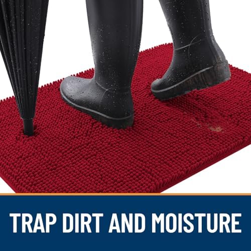 OLANLY Dog Door Mat for Muddy Paws 50x30, Super Absorbent Chenille Mud Mat - Image 2