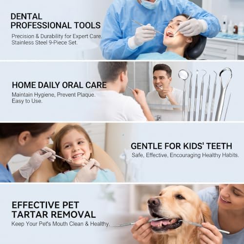 9 in 1 Dental Tools for Teeth Cleaning, Tartar Plaque Remover - Image 5